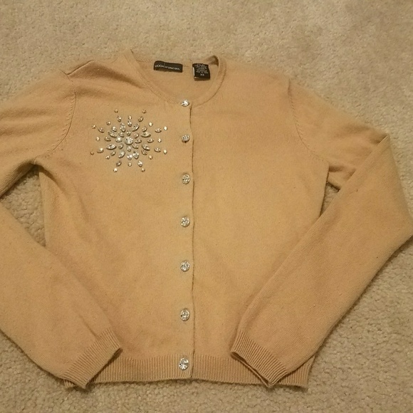 🤎Cute Tan & Rhinestone Cardigan - Picture 2 of 7